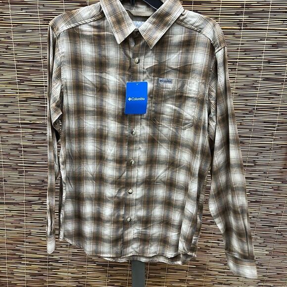 Columbia Mens Vapor Ridge Woven Plaid Button-Down Shirt Size S‎ - Picture 2 of 3
